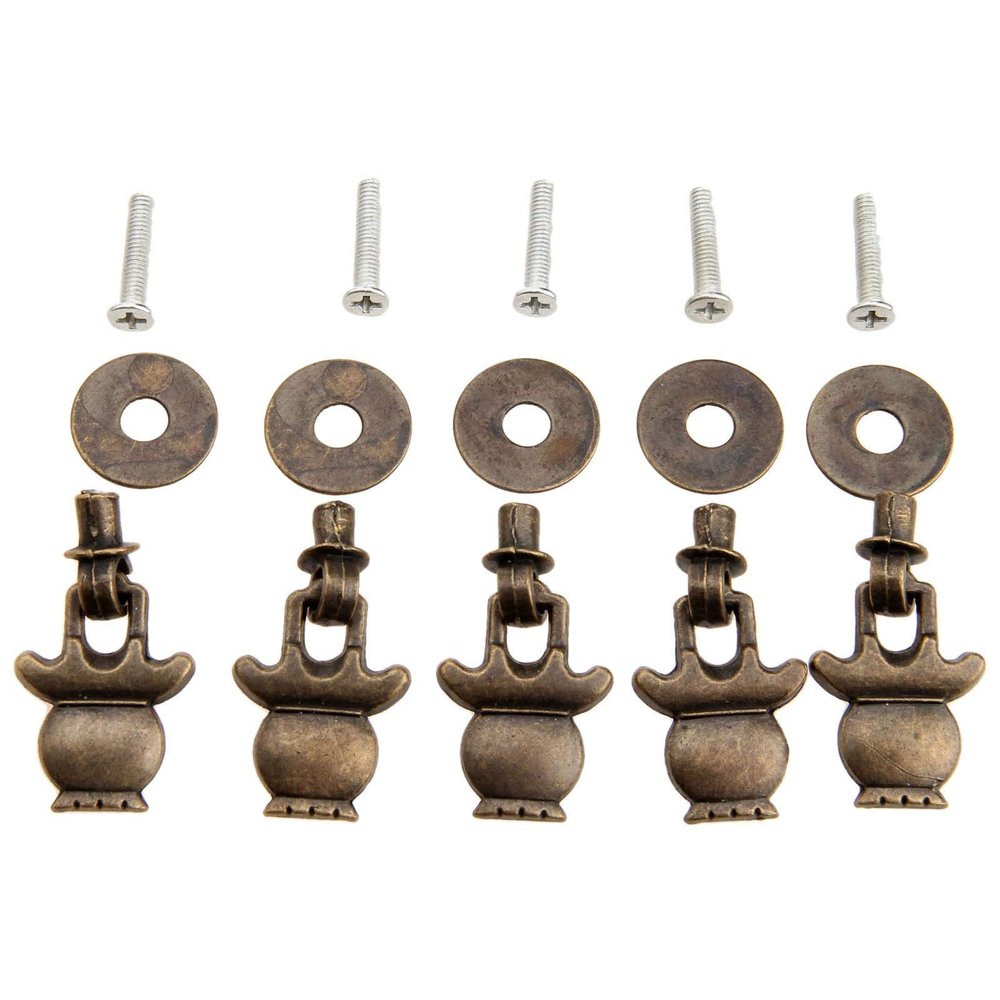 DUO ER 5pcs 38x23mm Antique Bronze Furniture Cabinet Knobs and Handles for Jewelry Wooden Box Door Knob Ring Dresser Drawer Pull Handle