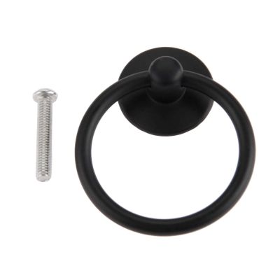 DUO ER Zinc Alloy Furniture Door Ring Pull Handle Knob Cabinet Dresser Drawer Pull Handle Antique Bronze/Black/White Jewelry Box Knob (Color : B)