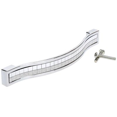 DUO ER 1pc 96/128/160mm Furniture Handle Diamond Crystal Alloy Cabinet Handle and Knob Cupboard Kitchen Wardrobe Drawer Pull Handle (Color : Silver 128mm)