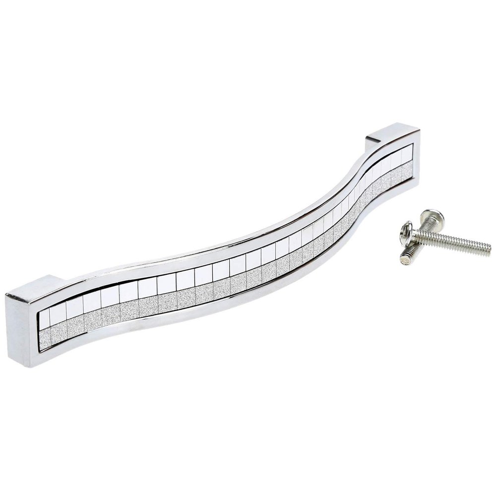 DUO ER 1pc 96/128/160mm Furniture Handle Diamond Crystal Alloy Cabinet Handle and Knob Cupboard Kitchen Wardrobe Drawer Pull Handle (Color : Silver 128mm)