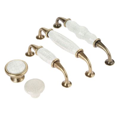 DUO ER 1pc White Ceramic Door Handles European Antique Furniture Handles Drawer Pulls Kitchen Cabinet Knobs and Handles Home Decor (Color : Stype 3)