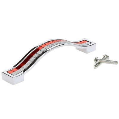 DUO ER 1pc 96/128/160mm Furniture Handle Diamond Crystal Alloy Cabinet Handle and Knob Cupboard Kitchen Wardrobe Drawer Pull Handle (Color : Red 96mm)