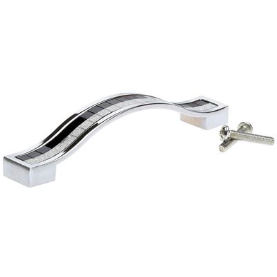 DUO ER 1pc 96/128/160mm Furniture Handle Diamond Crystal Alloy Cabinet Handle and Knob Cupboard Kitchen Wardrobe Drawer Pull Handle (Color : Black 96mm)