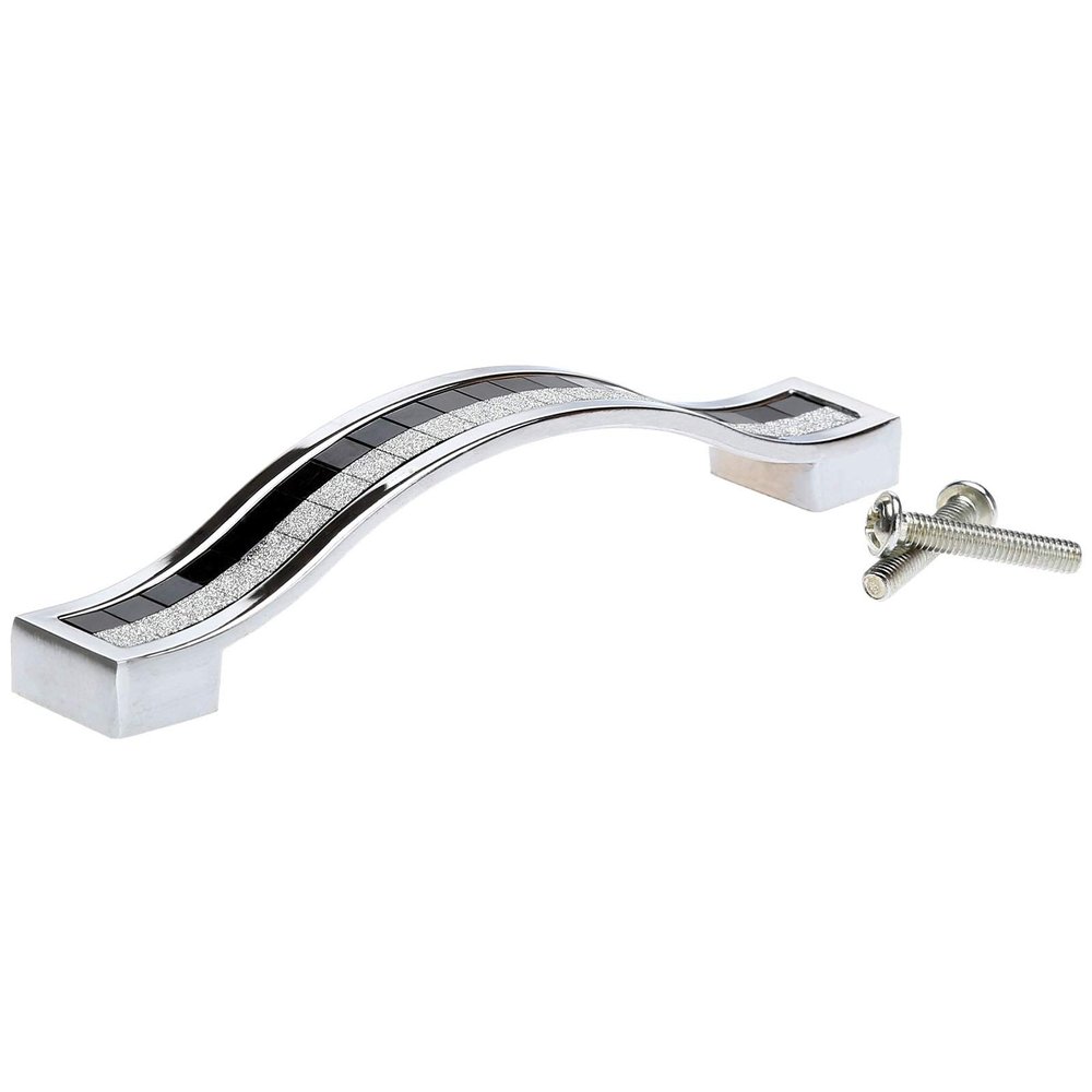 DUO ER 1pc 96/128/160mm Furniture Handle Diamond Crystal Alloy Cabinet Handle and Knob Cupboard Kitchen Wardrobe Drawer Pull Handle (Color : Black 96mm)