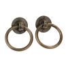 DUO ER 2pcs 40x30mm Vintage Alloy Cabinet Handles Furniture Knobs Kitchen Drawer Cupboard Chinese Ring Pull Handles for Wooden Box view 1