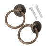 DUO ER 2pcs 40x30mm Vintage Alloy Cabinet Handles Furniture Knobs Kitchen Drawer Cupboard Chinese Ring Pull Handles for Wooden Box view 2