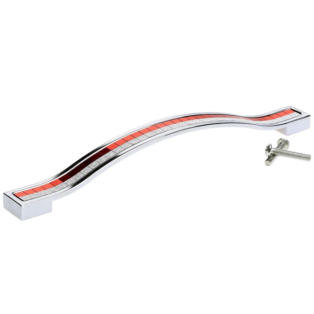 DUO ER 1pc 96/128/160mm Furniture Handle Diamond Crystal Alloy Cabinet Handle and Knob Cupboard Kitchen Wardrobe Drawer Pull Handle (Color : Red 160mm)