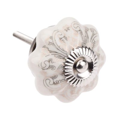 DUO ER 1pc 40x25mm Ceramic Pull Knob Furniture Handle Flower Cabinet Knobs and Handles Cupboard Kitchen Drawer Pull Furniture Hardware (Color : B)