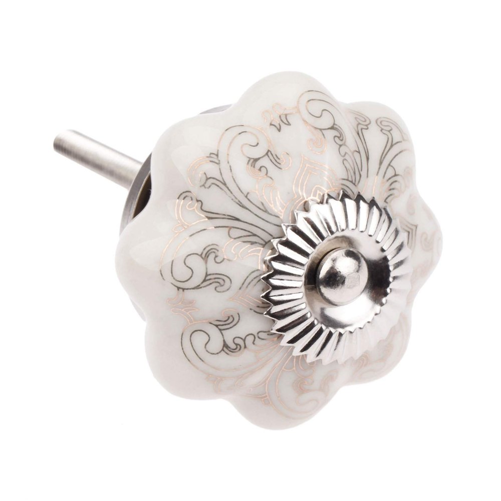 DUO ER 1pc 40x25mm Ceramic Pull Knob Furniture Handle Flower Cabinet Knobs and Handles Cupboard Kitchen Drawer Pull Furniture Hardware (Color : B)