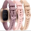 3-Pack Sport Bands Compatible with Fitbit Versa 4/Versa 3/Sense 2/Sense Band, Classic Soft Silicone Replacement Wristband Strap Accessories for Women Men(Smoke Violet/Pink/Milk Tea) view 1