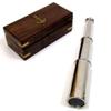 INDIA OVERSEAS TRADING CORP Pullout Telescope 9" Chrome Finish w/Wooden Box view 1
