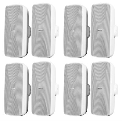Rockville WET-7020W 5.25 in 70V Indoor/Outdoor Wall Speakers, White Finish, Swivel Mount Brackets, Weather Resistant, for Multi-Room Home Use and Patios, 8-Piece