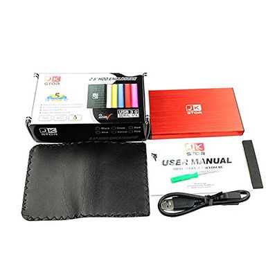 (Pack of 25) Wholesale External USB 3.0 Portable Enclosure for 2.5" SATA External Hard Drive (2 Years Warranty) (Red)