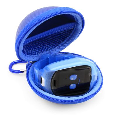 CASEMATIX Smartwatch Travel Case Compatible with Little Tikes Tobi, Tobi 2 Robot Smartwatch - Hard Case for Watch with Carabiner and Accessory Storage, Blue Case Only