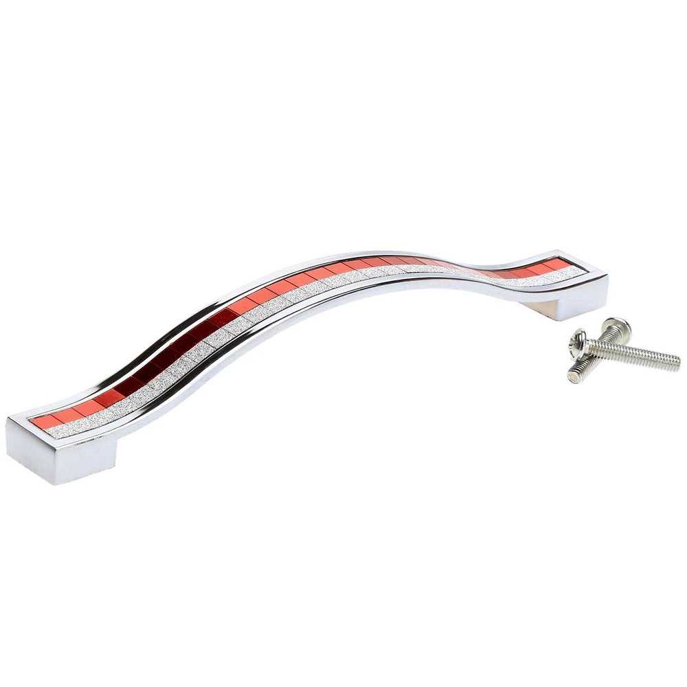 DUO ER 1pc 96/128/160mm Furniture Handle Diamond Crystal Alloy Cabinet Handle and Knob Cupboard Kitchen Wardrobe Drawer Pull Handle (Color : Red 128mm)