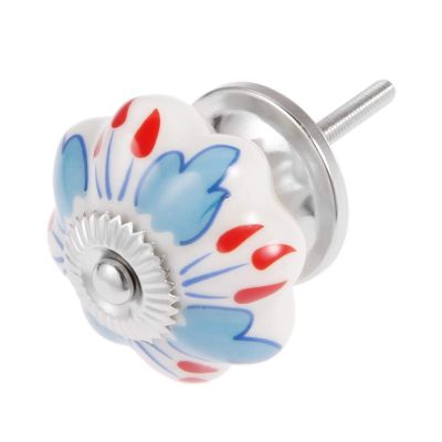 DUO ER 1pc Vintage Flower Ceramic Knob Dresser Door Knobs Zinc Alloy Base Kitchen Furniture Handle Cabinet Drawer Pulls Home Decor (Color : A)