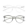 VisionGlobal Blue Light Blocking Glasses, 2 Pack Computer Reading Glasses for Anti EyestrainStylish Oval Frame, Anti Glare(Clear + Clear Gray, 0.25 Magnification) view 1