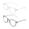 VisionGlobal Blue Light Blocking Glasses, 2 Pack Computer Reading Glasses for Anti EyestrainStylish Oval Frame, Anti Glare(Clear + Clear Gray, 0.25 Magnification) view 4