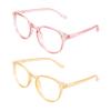 VisionGlobal Blue Light Blocking Glasses, 2 Pack Computer Reading Glasses for Anti EyestrainStylish Oval Frame, Anti Glare(Clear Pink + Champagne, 1.00 Magnification) view 4