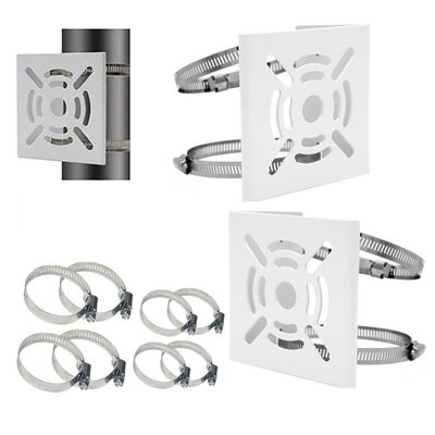 Ahn'Qiraj 2Pcs Universal Vertical Pole Mount Bracket Mount Camera Adapter for CCTV Security Camera Ptz Dome Vertical Pole Wall Mounting Bracket with 8 Loops