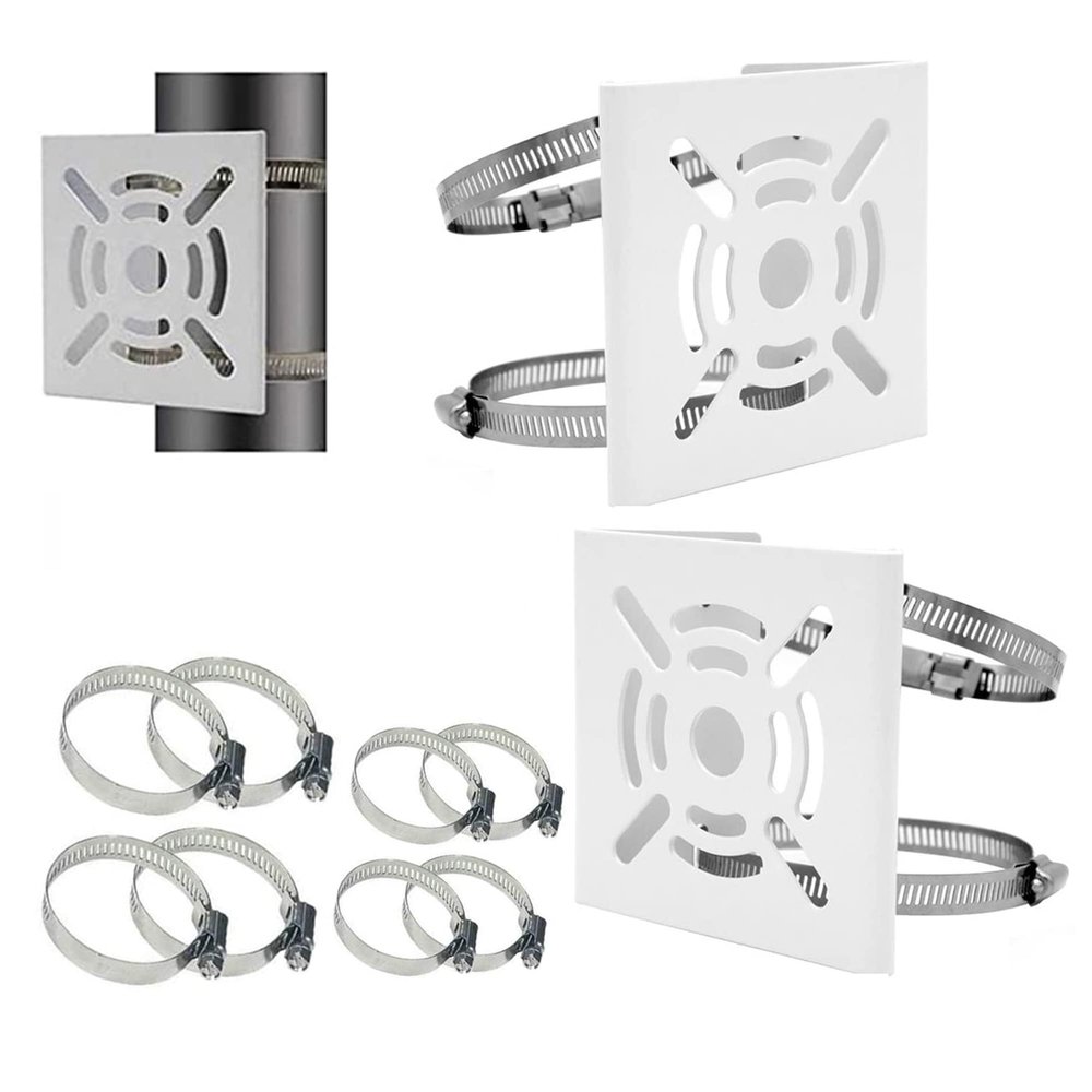 Ahn'Qiraj 2Pcs Universal Vertical Pole Mount Bracket Mount Camera Adapter for CCTV Security Camera Ptz Dome Vertical Pole Wall Mounting Bracket with 8 Loops