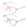 VisionGlobal Blue Light Blocking Glasses, 2 Pack Computer Reading Glasses for Anti EyestrainStylish Oval Frame, Anti Glare(Clear Pink + Clear Blue, 2.00 Magnification) view 4