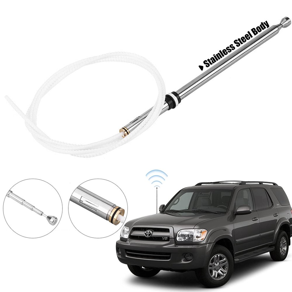 Unikpas Power Car Antenna mast w/Cable Compatible for Toyota Sequoia 2001-2007 Radio Replacement 86337-AF011