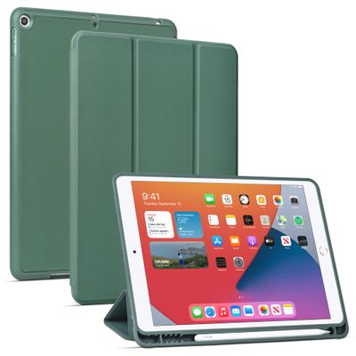 Arae for iPad 10.2 inch Case (9th Generation 2021) & (8th Generation 2020) & (7th Generation 2019) with Pencil Holder Auto Wake/Sleep Feature Standing Cover, Green