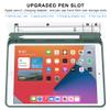 Arae for iPad 10.2 inch Case (9th Generation 2021) & (8th Generation 2020) & (7th Generation 2019) with Pencil Holder Auto Wake/Sleep Feature Standing Cover, Green view 3