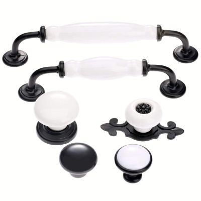 DUO ER 1pc European Door Handles Fashion Kitchen Handles Ceramic Cabinet Drawer Knobs Wardrobe Pulls Furniture Handles Home Decor (Color : B)