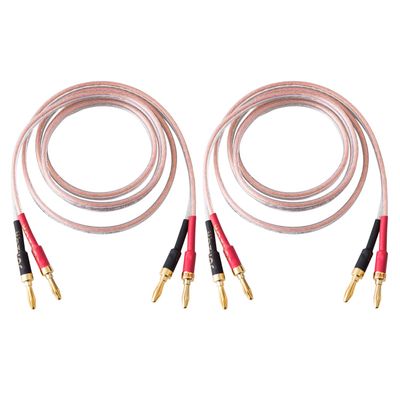 JORZOR 1 Pair 13AWG Audiophile Grade Speaker Wire with pre-Connected Dual Gold Plated Banana Plug Tips - Oxygen-Free Copper (OFC) Construction (3M(9.9FT))