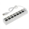 Magik 7 Port USB 2.0 Multi Charger Hub High Speed Adapter ON/Off Switch Laptop/PC White Black (7-Port, White) view 2