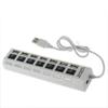 Magik 7 Port USB 2.0 Multi Charger Hub High Speed Adapter ON/Off Switch Laptop/PC White Black (7-Port, White) view 3