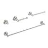 KIBI Circular 4-Piece Bathroom Hardware Set in Brushed Nickel | Includes Towel Bar, Towel Ring, Toilet Paper Holder, and Robe Hook | Durable Solid Brass Construction and Rust-Resistant (C-KBA14-4) view 1