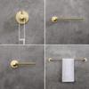 KIBI Circular 4-Piece Brushed Gold Bathroom Hardware Set | Includes Towel Bar, Towel Ring, Toilet Paper Holder, and Robe Hook | Durable Solid Brass Construction and Rust-Resistant (C-KBA14-4) view 4