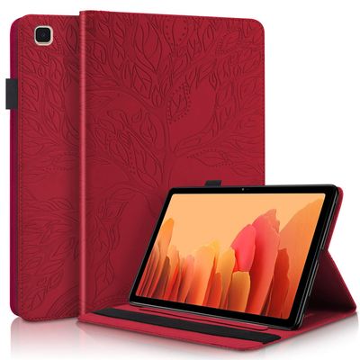 TIPOYOROO Case for Samsung Galaxy Tab A7 10.4'' 2022/2020 Lightweight PU Leather Flip Wallet Stand Cover Shell with Card Pocket Pencil Holder for Galaxy Tab A7 10.4 Inch SM-T500/503/505/507-Red