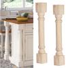 Btowin 35 1/2-inch H 3 1/2-inch W 3 1/2-inch D Wooden Kitchen Island Legs, 2Pcs Wood Carved Traditional Cabinet Columns, Unfinished Massive Replacement Feet for Large Dining Table Kitchen Counter view 1