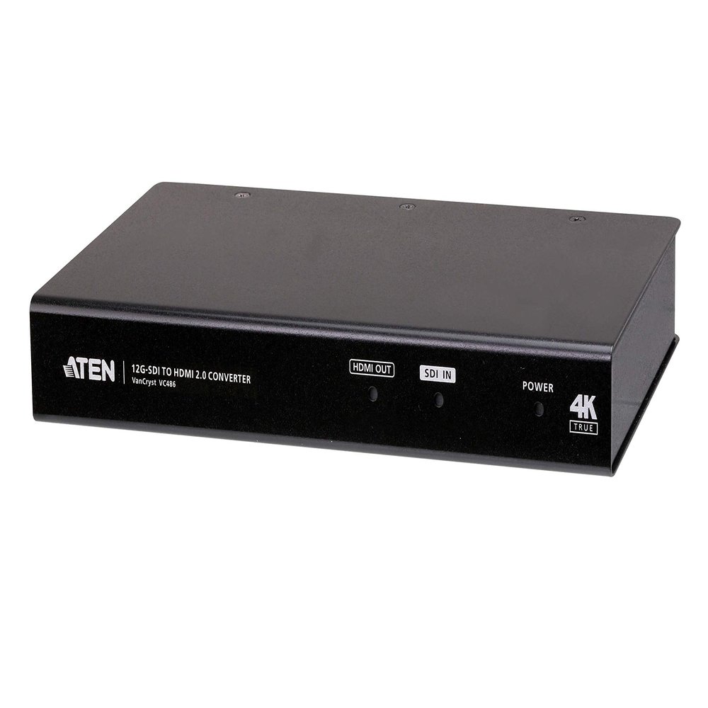 ATEN 12G-SDI to HDMI 2.0 Converter VC486-AT-G, Black, Metal, W126054783 (VC486-AT-G, Black, Metal, 3840 x 2160 Pixels, 720p,1080i,1080p,2160p, SMPTE 292M,SMPTE 424M,SMPTE)