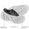 White Disposable Shoe Covers (Polypropylene) - 100 Count - Size Large (fits up to Mens Size 9) view 2