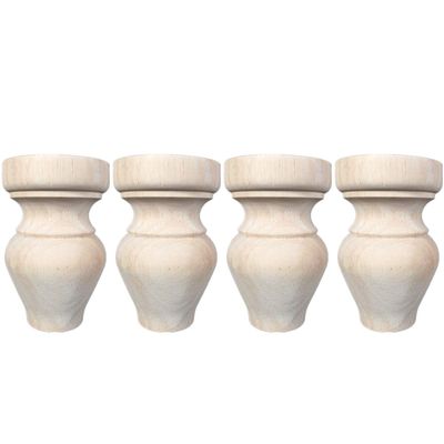 No Paint Set of 4 Shaped Wood TV Table Legs Furniture Sofa Chair Ottoman Couch Bed Wardrobe Cabinet Legs Type-J