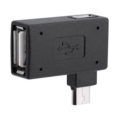 Socobeta 2Pcs 90 Degree USB 2.0 OTG Host Adapter Female to Male Micro OTG Power Supply Port 90 Degree Left 90 Right Angled