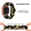 Adjustable Elastic Watch Band Compatible with Fitbit Versa/Versa 2/Versa Lite Special Edition for Women Men Nylon Stretchy Strap Wristband for Fitbit Versa Smart Watch (Black Sunflower) view 2