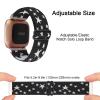Adjustable Elastic Watch Band Compatible with Fitbit Versa/Versa 2/Versa Lite Special Edition for Women Men Nylon Stretchy Strap Wristband for Fitbit Versa Smart Watch (Black White Star) view 2