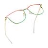 LifeArt Blue Light Blocking Glasses, Anti Eyestrain, Computer Reading Glasses, Gaming Glasses, TV Glasses for Women Men, Stylish Unisex Alloy Oval Frame (Red Green, 3.75 Magnification) view 1