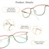 LifeArt Blue Light Blocking Glasses, Anti Eyestrain, Computer Reading Glasses, Gaming Glasses, TV Glasses for Women Men, Stylish Unisex Alloy Oval Frame (Red Green, 3.75 Magnification) view 3
