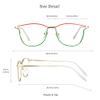 LifeArt Blue Light Blocking Glasses, Anti Eyestrain, Computer Reading Glasses, Gaming Glasses, TV Glasses for Women Men, Stylish Unisex Alloy Oval Frame (Red Green, 3.75 Magnification) view 4