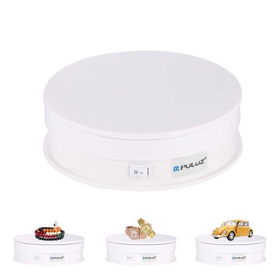 Motorized Turntable Display 360 Degree PULUZ 5.9 inch/Bearing 10kg USB Electric Rotating Turntable Display Stand for Product Photography,Still Life Photography,Product Display (White)