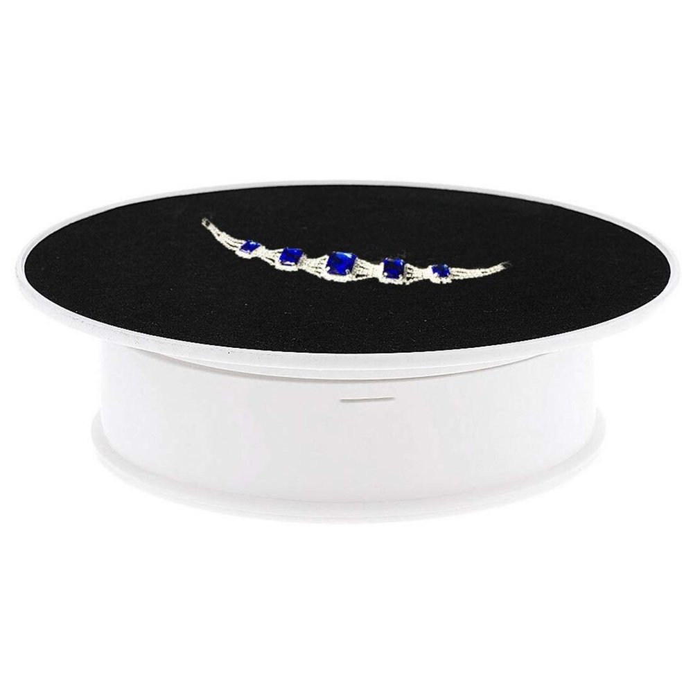 Electric Rotating Turntable Display Stand 30cm 360 Degree Video Shooting Props Turntable for Photography, Max Load 4kg, US Plug Black (Color : White+Black)