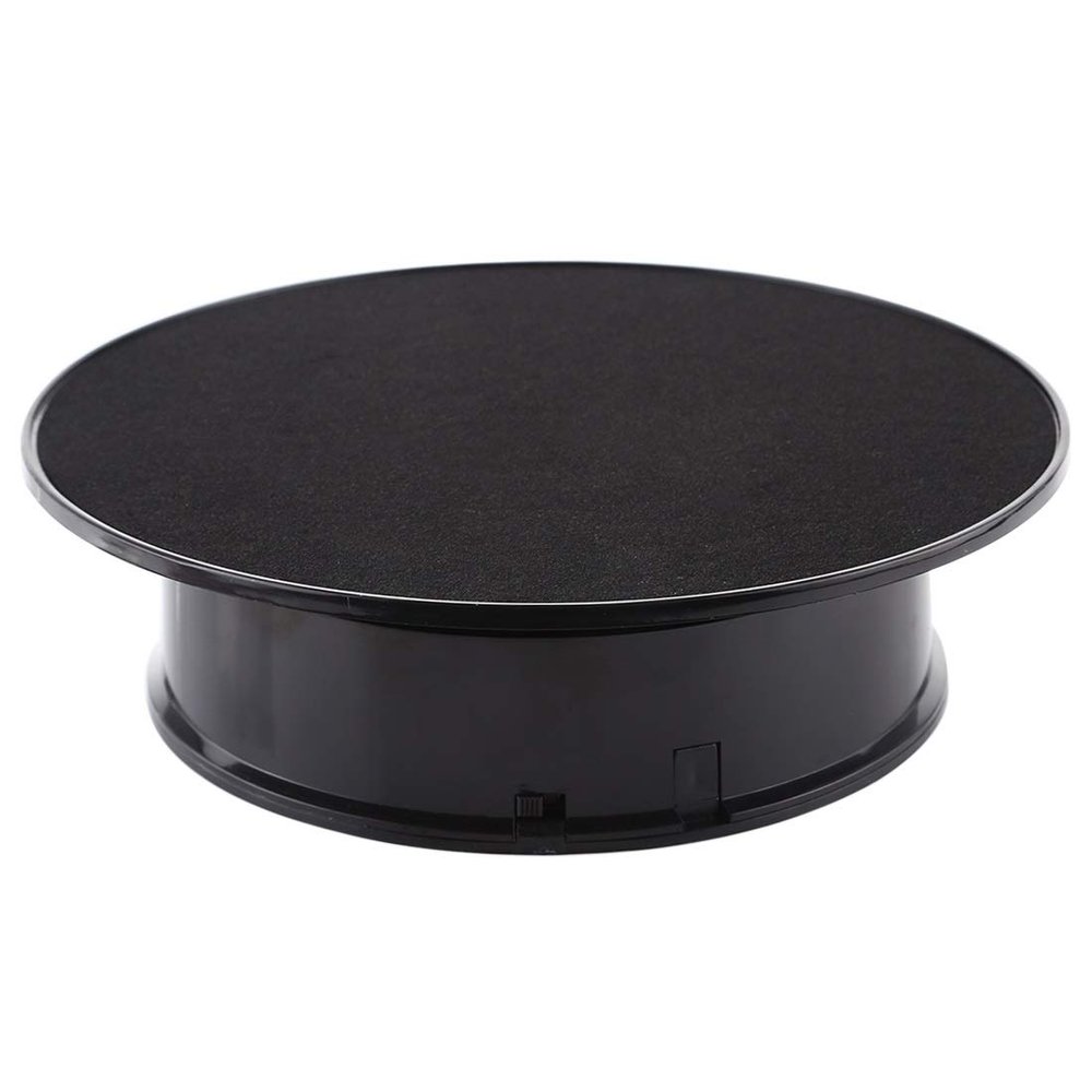 Electric Rotating Turntable Display Stand 30cm 360 Degree Video Shooting Props Turntable for Photography, Max Load 4kg, US Plug Black (Color : Black)