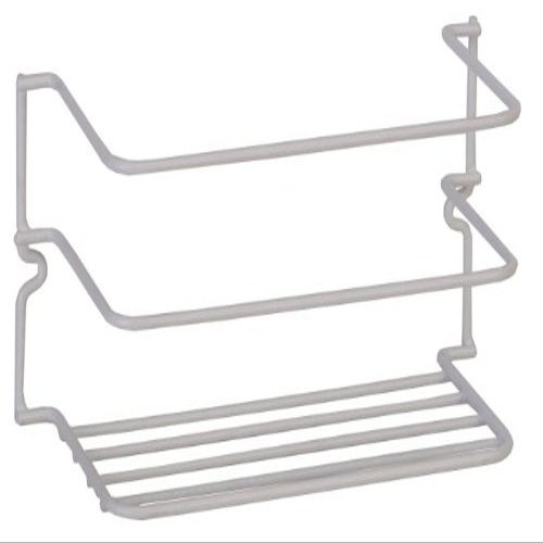 White Vinyl Coated Wire Cabinet Rack